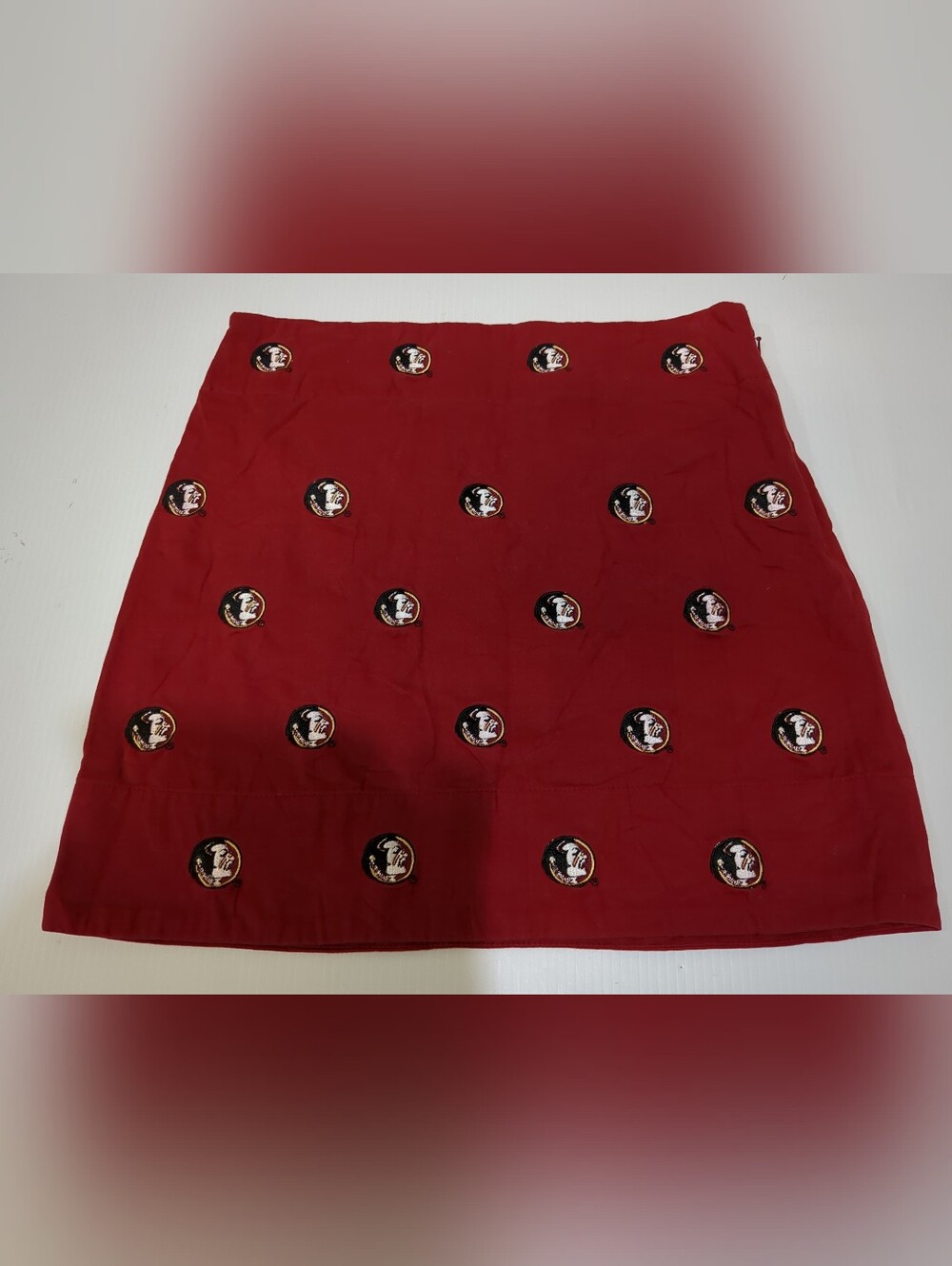 0818 Penningtons & Bailes Red Mini Skirt Embroidered Florida Seminole University